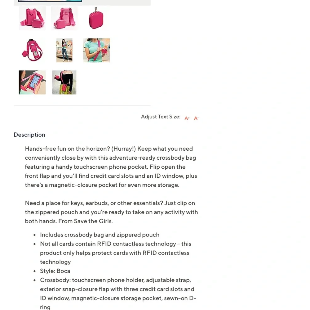 Save the Girls Pink Crossbody Bag - Picture 5 of 6